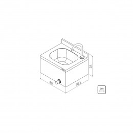Lavatório Industrial de Parede em Aço Inox com acionamento com joelho - Tramontina